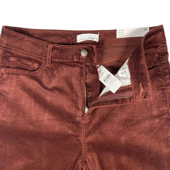 Loft Velvet Skinny Ankle Pants Womens 30 Stretch Curvy Fit Business Trousers NWT - Picture 4 of 16